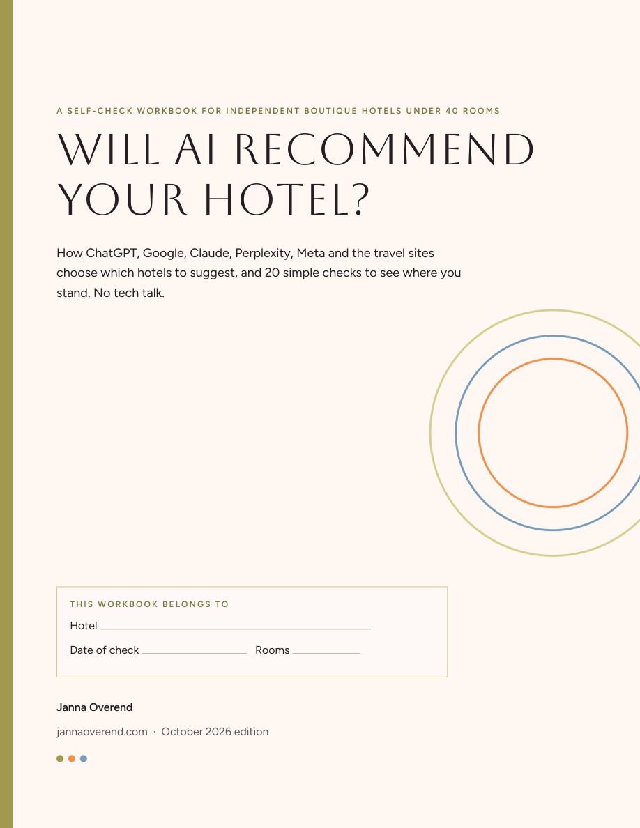 Cover of the Will AI Recommend Your Hotel? workbook